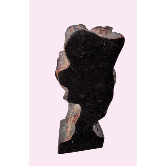 Antique Burl Wood Handcarved Cherub Sculpture - Picture 4 of 8